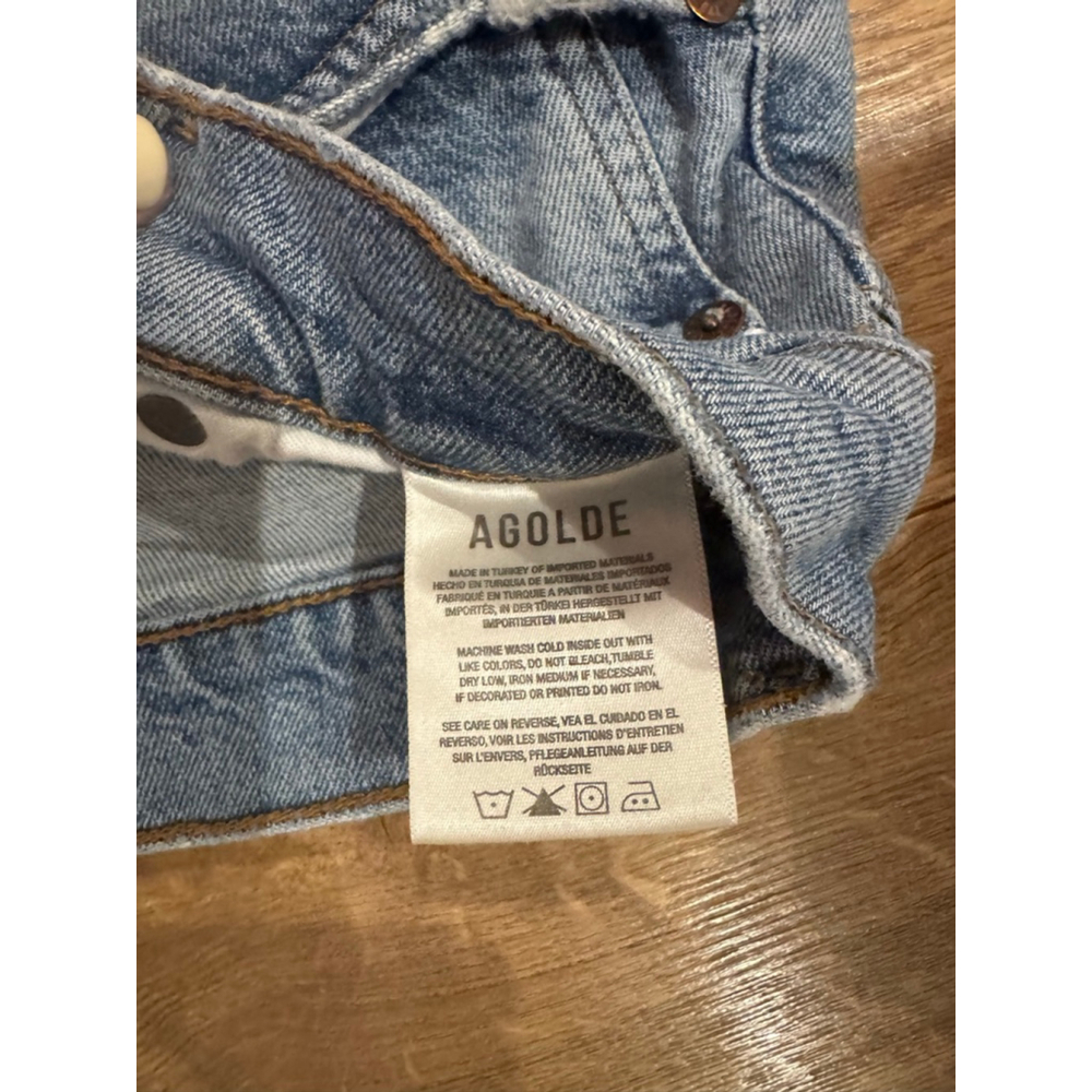 Women's AGOLDE Blue Distressed Straight Leg Jeans Size 27 - Picture 7 of 7